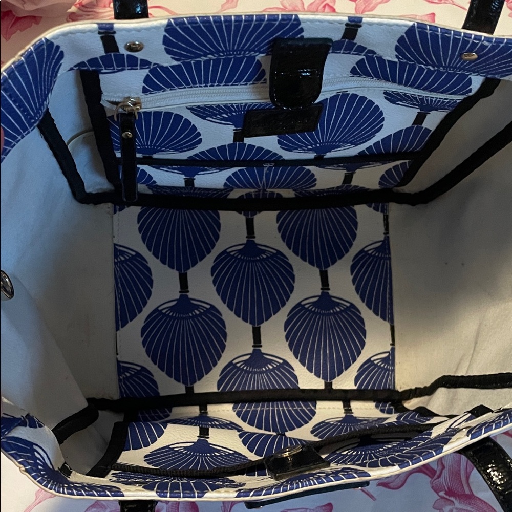 Kate Spade Navy and White Patterned Tote - Picture 9 of 14